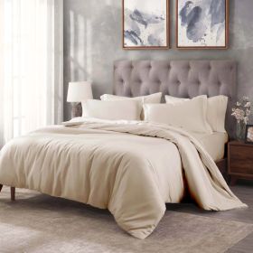 400 Thread Count Egyptian Cotton Solid Duvet Cover (Color: Ivory, size: Full/Queen)