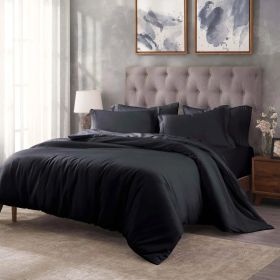 400 Thread Count Egyptian Cotton Solid Duvet Cover (Color: Navy Blue, size: Full/Queen)