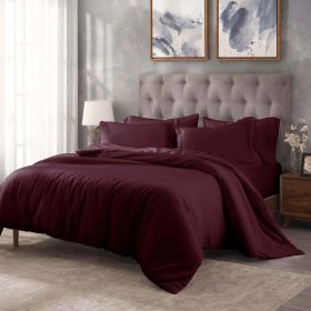 400 Thread Count Egyptian Cotton Solid Duvet Cover (Color: Plum, size: Twin)