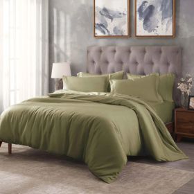 400 Thread Count Egyptian Cotton Solid Duvet Cover (Color: Sage, size: Twin)
