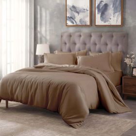 400 Thread Count Egyptian Cotton Solid Duvet Cover (Color: Taupe, size: Twin)