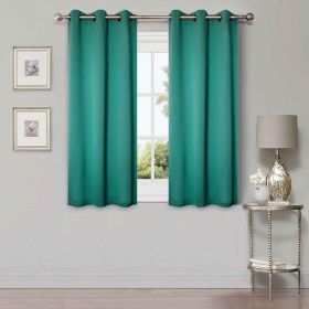 Blackout Window Curtains Solid Room Darkening Washable Set of 2 (Color: Cerulean Blue, size: 42" X 63")