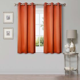 Blackout Window Curtains Solid Room Darkening Washable Set of 2 (Color: Rust, size: 52" x 63")