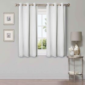 Blackout Window Curtains Solid Room Darkening Washable Set of 2 (Color: Snow White, size: 26" X 63")