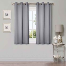 Blackout Window Curtains Solid Room Darkening Washable Set of 2 (Color: Marshmellow, size: 26" X 63")