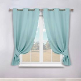 Classic Modern Solid Room Darkening Blackout Curtain Panels, Set of 2 (Color: Green Lily, size: 46" x 63")