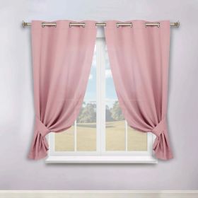Classic Modern Solid Room Darkening Blackout Curtain Panels, Set of 2 (Color: Mauve Chalk, size: 46" x 63")