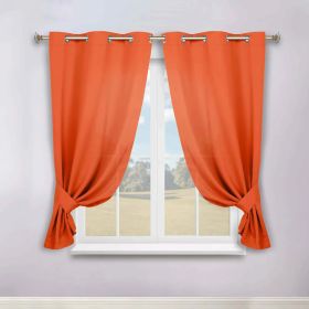 Classic Modern Solid Room Darkening Blackout Curtain Panels, Set of 2 (Color: Rust, size: 46" x 63")
