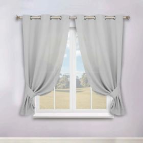 Classic Modern Solid Room Darkening Blackout Curtain Panels, Set of 2 (Color: Marshmallow, size: 46" x 63")