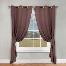 Classic Modern Solid Room Darkening Blackout Curtain Panels, Set of 2 (Color: Cappuccino, size: 46" x 84")