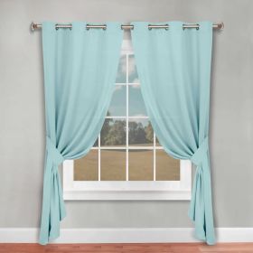 Classic Modern Solid Room Darkening Blackout Curtain Panels, Set of 2 (Color: Green Lily, size: 46" x 84")