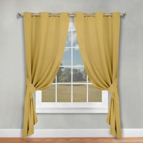 Classic Modern Solid Room Darkening Blackout Curtain Panels, Set of 2 (Color: Mustard Yellow, size: 46" x 84")