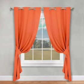 Classic Modern Solid Room Darkening Blackout Curtain Panels, Set of 2 (Color: Rust, size: 46" x 84")