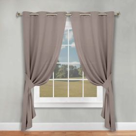 Classic Modern Solid Room Darkening Blackout Curtain Panels, Set of 2 (Color: Taupe, size: 46" x 84")