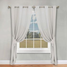 Classic Modern Solid Room Darkening Blackout Curtain Panels, Set of 2 (Color: Marshmallow, size: 46" x 84")