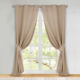 Classic Modern Solid Room Darkening Blackout Curtain Panels, Set of 2 (Color: Smokey Ash, size: 46" x 96")