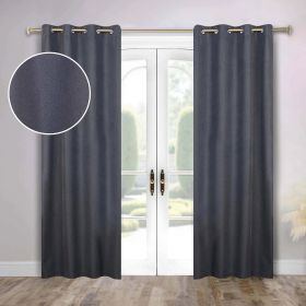 100 % Blackout Curtains Grommet Machine Washable 2 Panels Nyan (Color: Charcoal, size: 52" x 108")