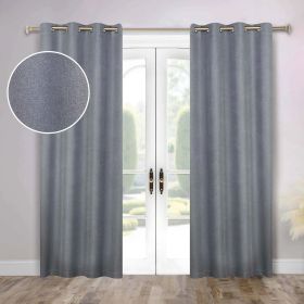 100 % Blackout Curtains Grommet Machine Washable 2 Panels Nyan (Color: Grey, size: 52" x 108")