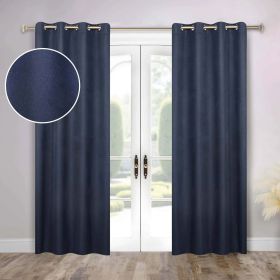100 % Blackout Curtains Grommet Machine Washable 2 Panels Nyan (Color: Navy Blue, size: 52" X 84")