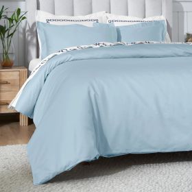 650 Thread Count Egyptian Cotton Solid Duvet Cover (Color: Baby Blue, size: Full/Queen)