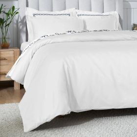 650 Thread Count Egyptian Cotton Solid Duvet Cover (Color: White, size: King/California King)