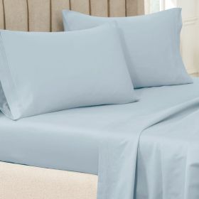100% Egyptian Cotton 650 Thread Count Solid Pillowcase Set (Color: Baby Blue, size: Standard)