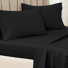 100% Egyptian Cotton 650 Thread Count Solid Pillowcase Set (Color: Black, size: King)