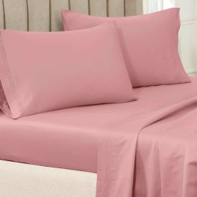 100% Egyptian Cotton 650 Thread Count Solid Pillowcase Set (Color: Blush, size: Standard)