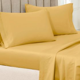 100% Egyptian Cotton 650 Thread Count Solid Pillowcase Set (Color: Gold, size: Standard)