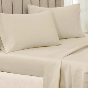 100% Egyptian Cotton 650 Thread Count Solid Pillowcase Set (Color: Ivory, size: Standard)