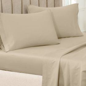 100% Egyptian Cotton 650 Thread Count Solid Pillowcase Set (Color: Linen, size: Standard)
