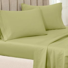 100% Egyptian Cotton 650 Thread Count Solid Pillowcase Set (Color: Olive Green, size: Standard)
