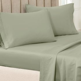 100% Egyptian Cotton 650 Thread Count Solid Pillowcase Set (Color: Sage, size: Standard)