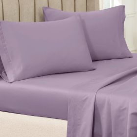 100% Egyptian Cotton 650 Thread Count Solid Pillowcase Set (Color: Wisteria, size: Standard)