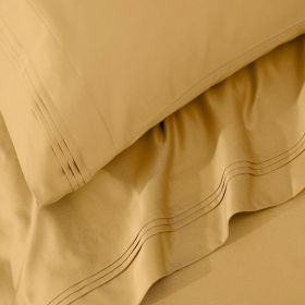 100% Egyptian Cotton 650 Thread Count Solid Pillowcase Set (Color: Maple Sugar, size: Standard)