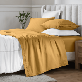 650 Thread Count Egyptian Cotton Bed Sheets - Sateen Weave (Color: Maple Sugar, size: Olympic Queen)