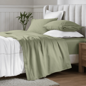 650 Thread Count Egyptian Cotton Bed Sheets - Sateen Weave (Color: Sage, size: Twin XL)