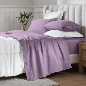 Egyptian Cotton Sateen Sheet Set 650 Thread Count (Color: Wisteria, size: Full)