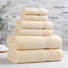 6-Piece Egyptian Cotton Plush Towel Set - Heritage (Color: Canary)