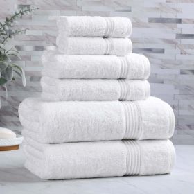6-Piece Egyptian Cotton Plush Towel Set - Heritage (Color: White)