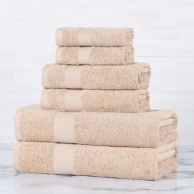 Egyptian Cotton Kendell Plush Towel Set 6 Piece (Color: Fawn)
