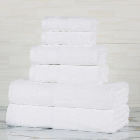 Egyptian Cotton Kendell Plush Towel Set 6 Piece (Color: White)