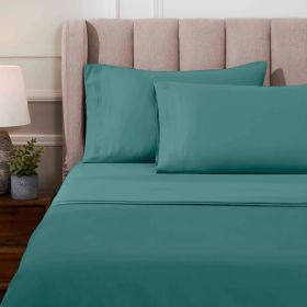 1000 Thread Count Egyptian Cotton Sateen Sheet Set (Color: Deep Sea, size: Olympic Queen)