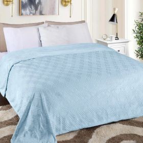 Atka Diamond Fleece Plush Ultra-Soft Fluffy Blanket (Bedding size: Twin, Color: Light Blue)