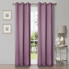 Blackout Window Curtains Solid Room Darkening Washable Set of 2 (Color: Wisteria, size: 42" X 84")