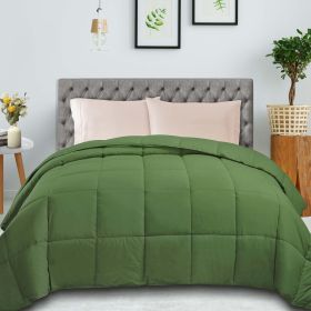 Classic Microfiber Down Alternative Comforter Reversible Medium Weight (Color: Terrace Green, size: Twin)