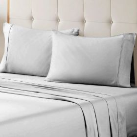100% Egyptian Cotton 700 Thread Count Solid Pillowcase Set (Color: Chrome, size: Standard)
