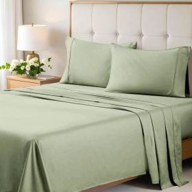 700 Thread Count Egyptian Cotton Sateen Bed Sheet Set (Color: Sage, size: California King)