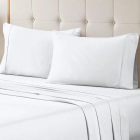 100% Egyptian Cotton 700 Thread Count Solid Pillowcase Set (Color: White, size: Standard)