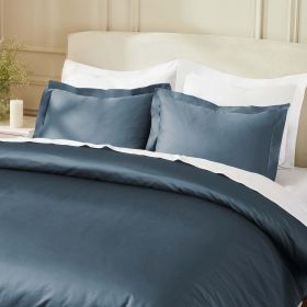 850 Thread Count Egyptian Cotton Solid Duvet Cover (Color: Dark blue, size: Full/Queen)